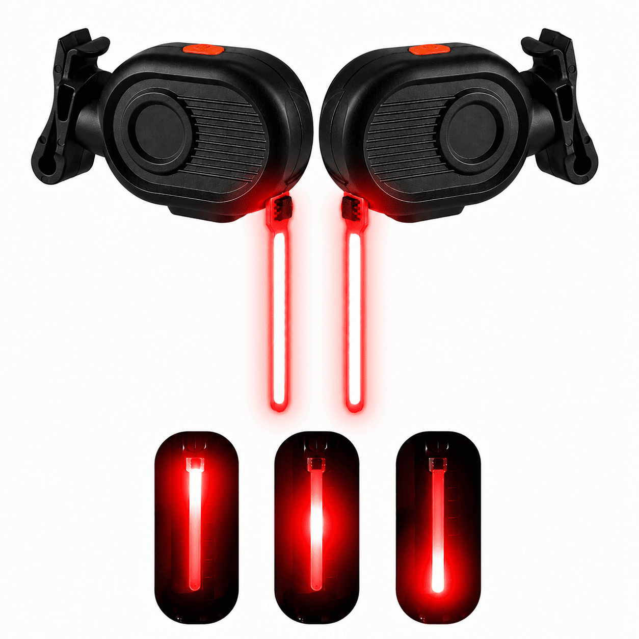 Kit 2x Sinalizadores Traseiros para Bicicleta com Efeito de Queda d'Água e Pulsante com Luz Forte MySteps FlowCascade