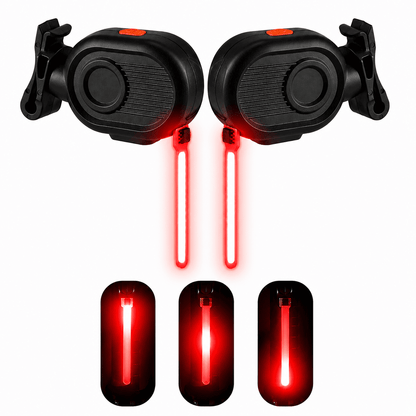 Kit 2x Sinalizadores Traseiros para Bicicleta com Efeito de Queda d'Água e Pulsante com Luz Forte MySteps FlowCascade