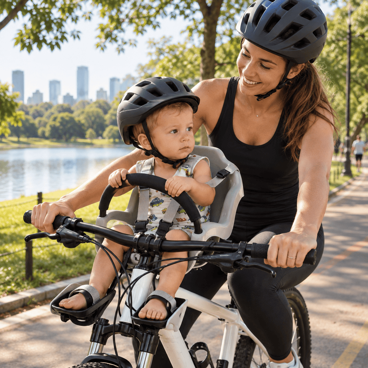 Kit de Cadeirinha Frontal Infantil Crianças de 1 a 4 anos para Bicicleta Bike Aro 29 MySteps KidSeat® Peso Máx 17 kg + Cinto, Manual e Certificado de Segurança