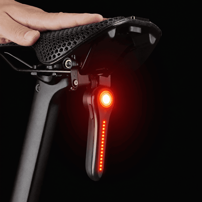 Sinalizador Traseiro para Bicicleta MySteps DualFlow Pro com Sensor de Freio Inteligente e Duplo LED Efeito Queda d'Água