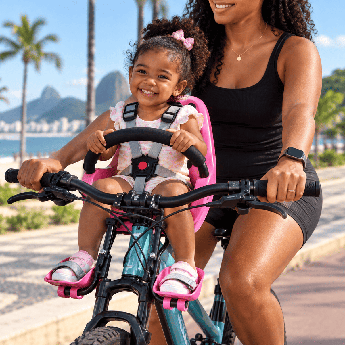 Kit de Cadeirinha Frontal Infantil Crianças de 1 a 4 anos para Bicicleta Bike Aro 29 MySteps KidSeat® Peso Máx 17 kg + Cinto, Manual e Certificado de Segurança
