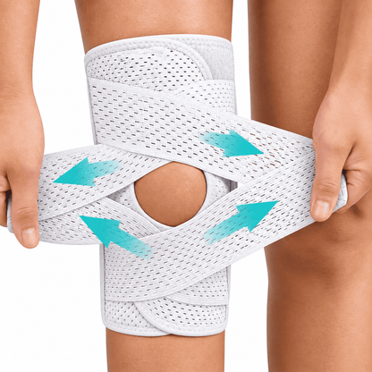 Kit Joelheira Ortopédica de Compressão Respirável MySteps StableKnee® com Hastes Metálicas Laterais para Estabilização, Firmeza e Alívio de Dores nos Joelhos
