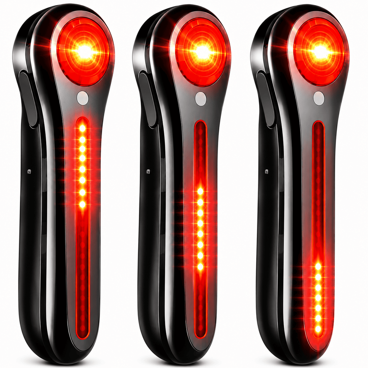 Sinalizador Traseiro para Bicicleta MySteps DualFlow Pro com Sensor de Freio Inteligente e Duplo LED Efeito Queda d'Água