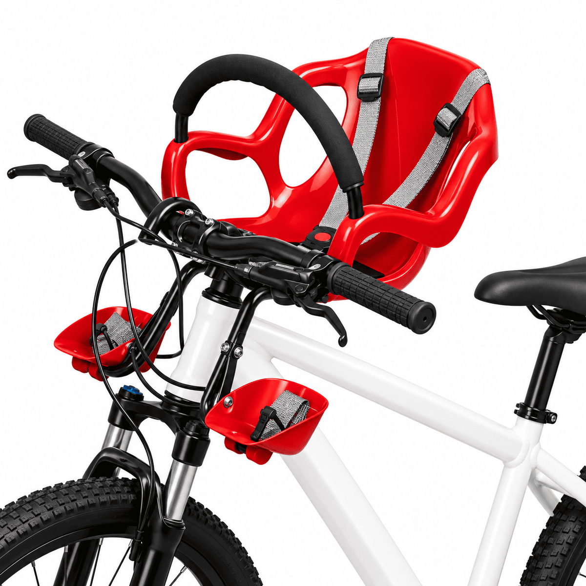 Kit de Cadeirinha Frontal Infantil Crianças de 1 a 4 anos para Bicicleta Bike Aro 29 MySteps KidSeat® Peso Máx 17 kg + Cinto, Manual e Certificado de Segurança