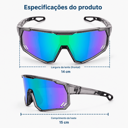 Óculos de Sol Esportivo e Polarizado MySteps AeroShield Pro Unissex com Antirreflexo e Proteção UV400