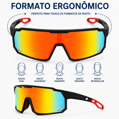 Óculos de Sol Esportivo e Polarizado MySteps AeroShield Pro Unissex com Antirreflexo e Proteção UV400