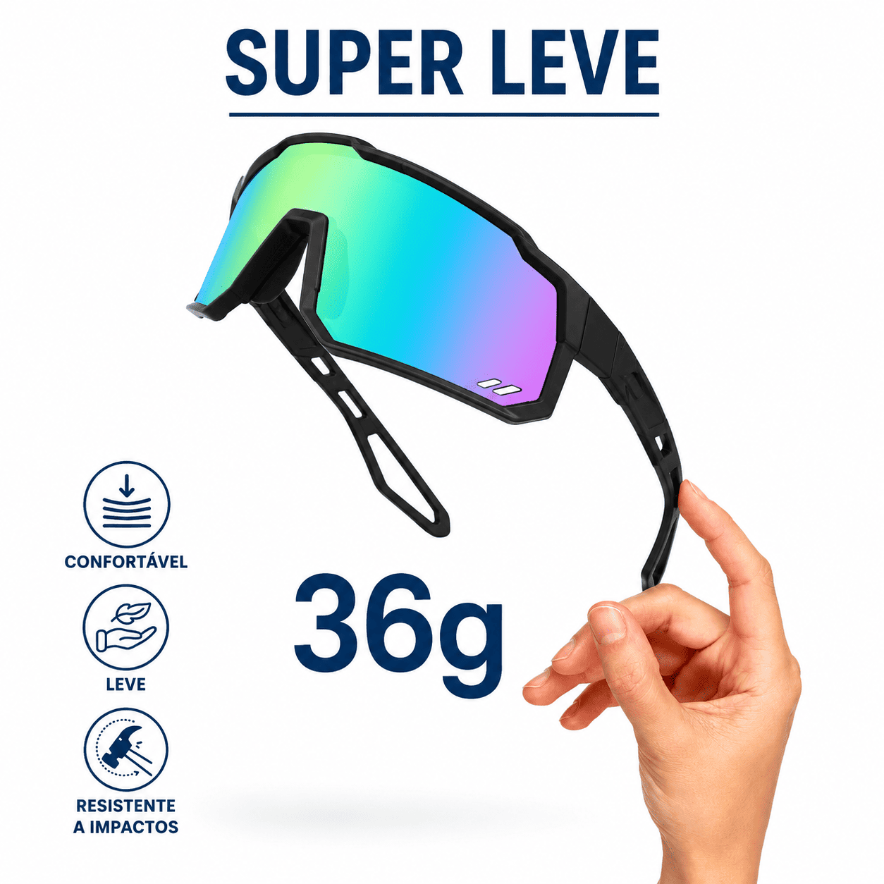 Óculos de Sol Esportivo e Polarizado MySteps AeroShield Pro Unissex com Antirreflexo e Proteção UV400