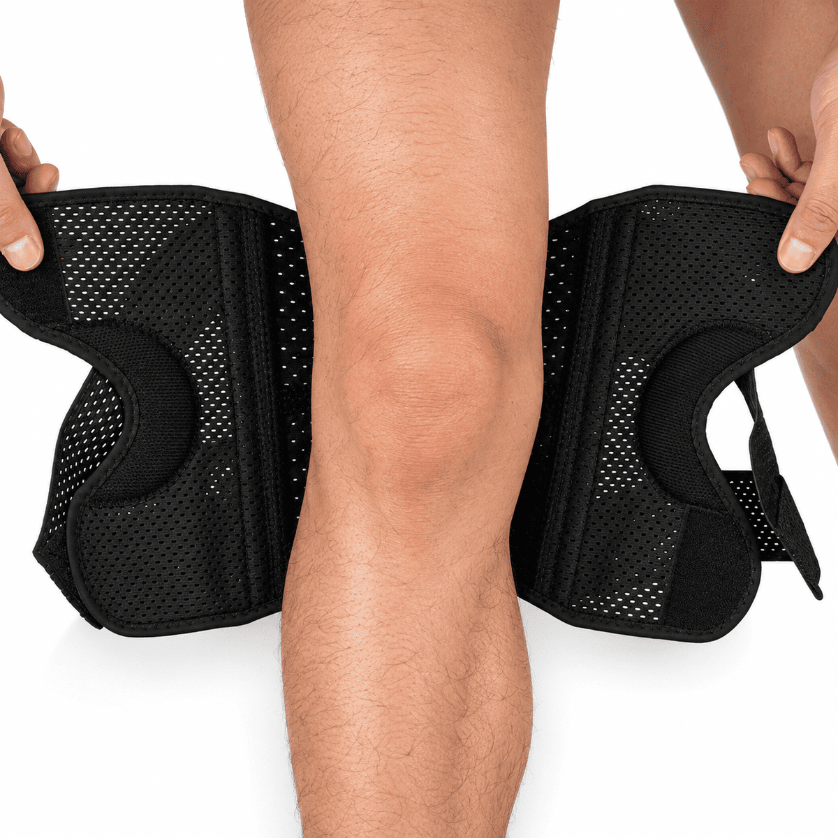 Kit Joelheira Ortopédica de Compressão Respirável MySteps StableKnee® com Hastes Metálicas Laterais para Estabilização, Firmeza e Alívio de Dores nos Joelhos