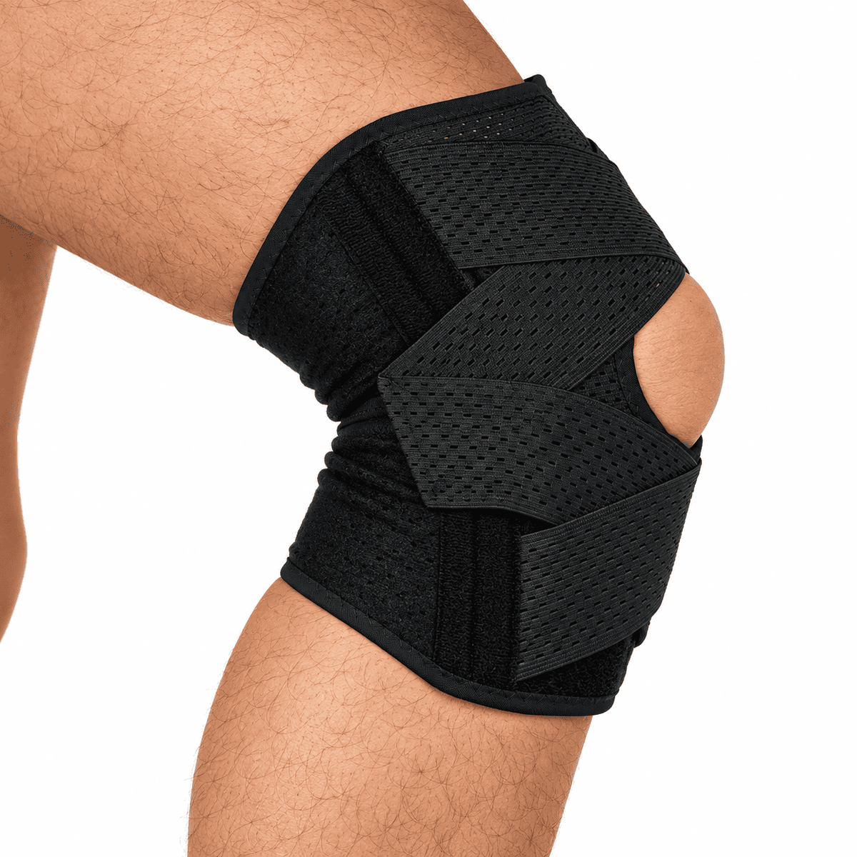 Kit Joelheira Ortopédica de Compressão Respirável MySteps StableKnee® com Hastes Metálicas Laterais para Estabilização, Firmeza e Alívio de Dores nos Joelhos