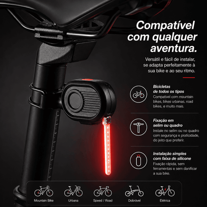 Kit 2x Sinalizadores Traseiros para Bicicleta com Efeito de Queda d'Água e Pulsante com Luz Forte MySteps FlowCascade