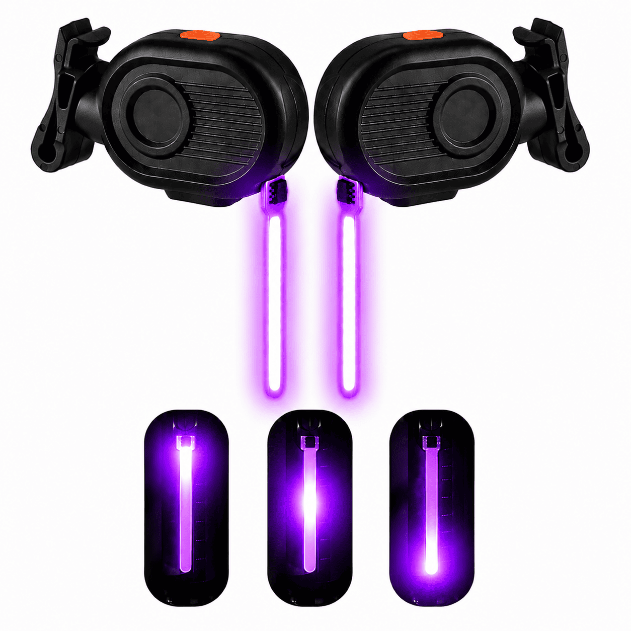 Kit 2x Sinalizadores Traseiros para Bicicleta com Efeito de Queda d'Água e Pulsante com Luz Forte MySteps FlowCascade